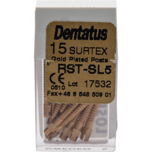 Classic Surtex gullbelagte rotkanalstifter 15 stk. 17 mm, 1,65 mm, størrelse 5