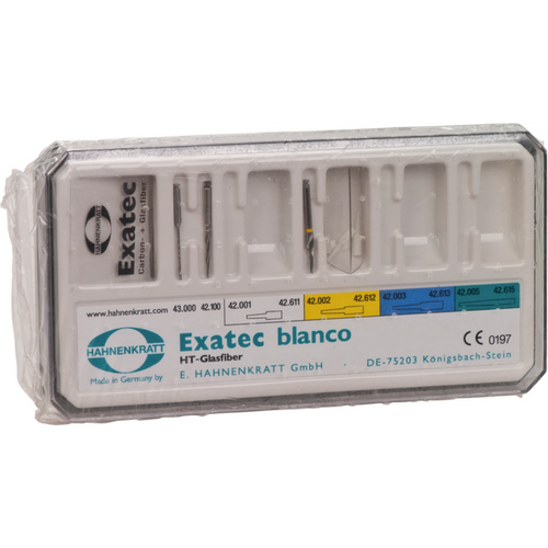 Exatec testsett 2 kanalutvidere, 1 kalibreringsbor, 3 rotstifter, målemal, tom boks