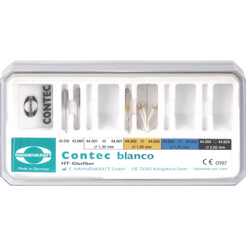 Contec testsett 2 kanalutvidere, 1 kalibreringsbor, 3 rotstifter, 1 målemal, tom eske