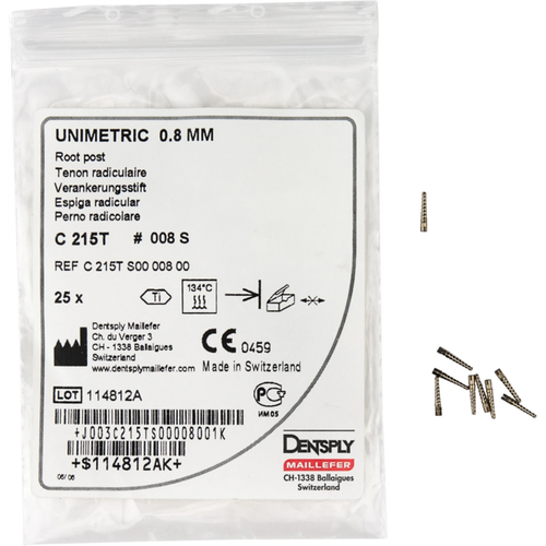 UNIMETRIC Integral Refillpakke 25 stk. størrelse 008S Titan