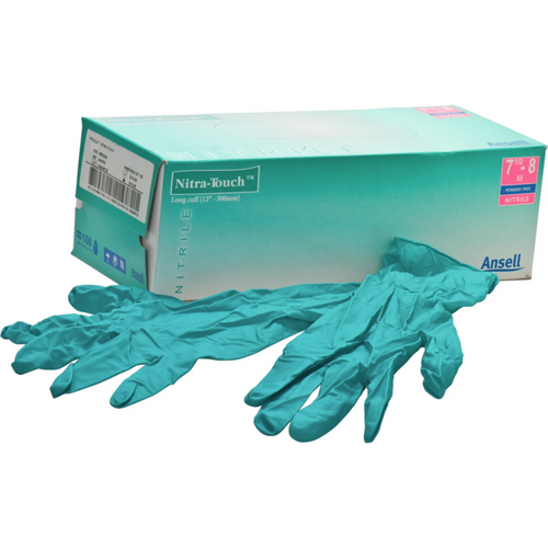 Nitra-Touch hansker 100 stk. pudderfrie, grønn, M
