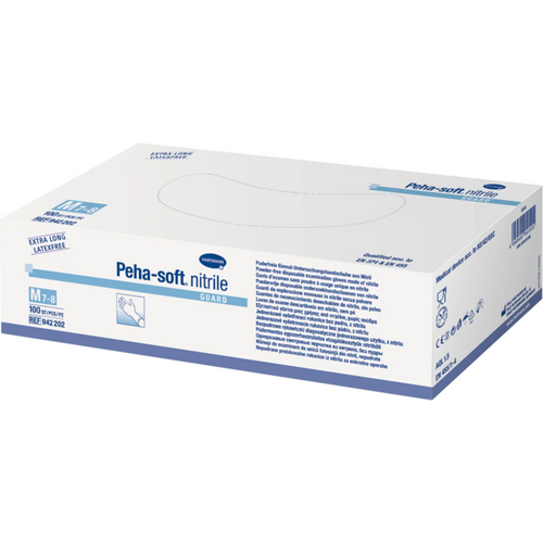 Peha-soft nitrile guard powderfree hansker 100 stk pudderfrie, blå, XL