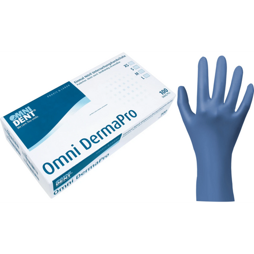 Omni DermaPro nitrilhansker 100 stk. pudderfrie, metallic blå, XS