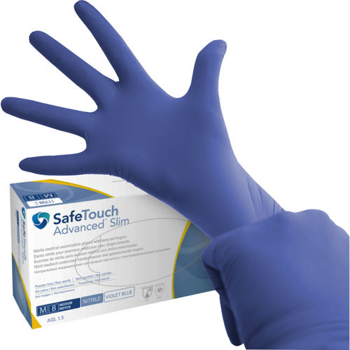 Medicom SafeTouch Advanced Slim nitrilhansker 100 stk. pudderfrie, fiolettblå, M