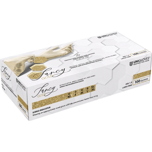 FANCY GOLD 100 stk. pudderfrie, gull, XS