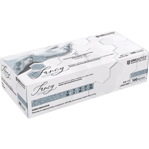 FANCY SILVER 100 stk. pudderfrie, silver, M