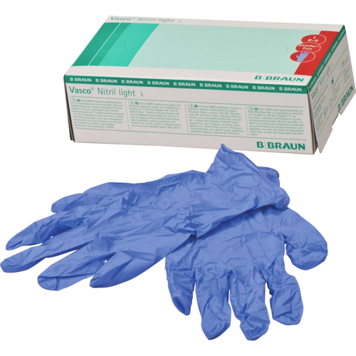 Vasco Nitrile light 100 stk pudderfrie, blå, L