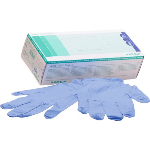 Vasco Nitrile long 100 stk, pudderfrie, blå, XL