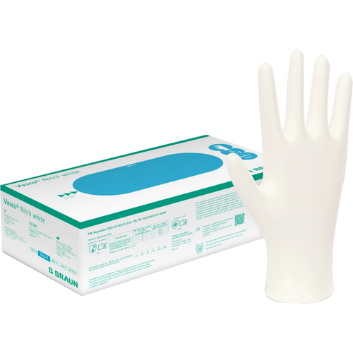 Vasco Nitrile white 150 stk. pudderfrie, hvite, S