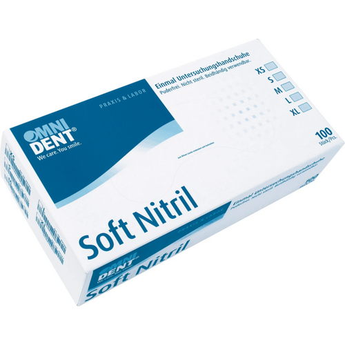 Soft nitrile hansker 100 stk. pudderfrie, hvite, XS