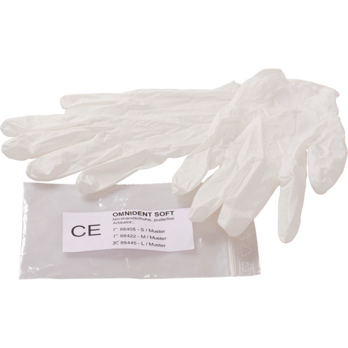 Soft nitrile hansker prøve 1 par pudderfrie, hvite, L