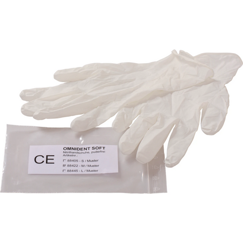 Soft nitrile hansker prøve 1 par pudderfrie, hvite, M