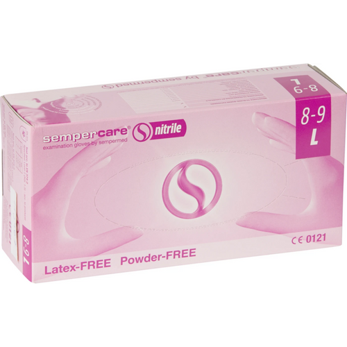 sempercare nitrile 100 stk pudderfrie, blå, L