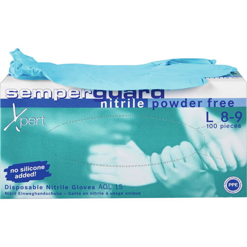 semperguard Nitrile Xpert pudderfri 100 stk. pudderfri, blå, L