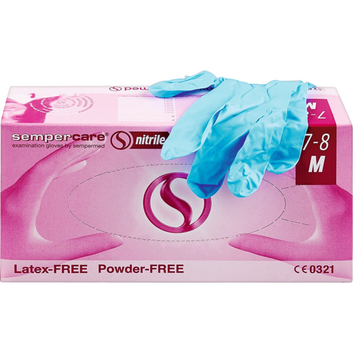 sempercare nitrile 100 stk. pudderfrie, blå, M