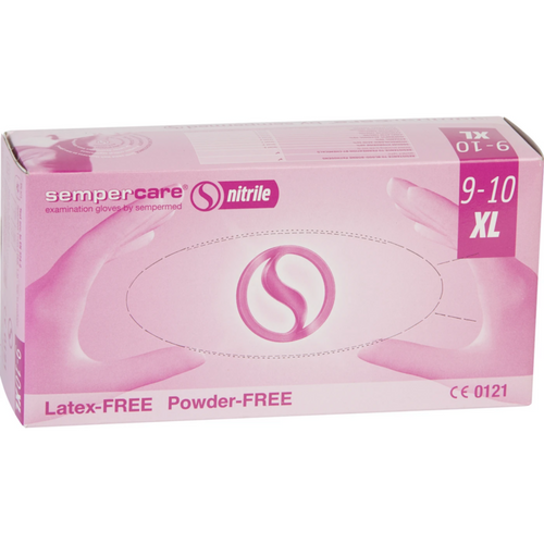 sempercare nitrile 90 stk pudderfrie, blå, XL
