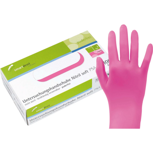 smart nitrilhansker Soft PF 100 stk. pudderfrie hansker, magenta, XS