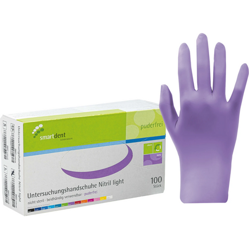 smart nitrilhansker light 100 stk pudderfrie, berry, XS