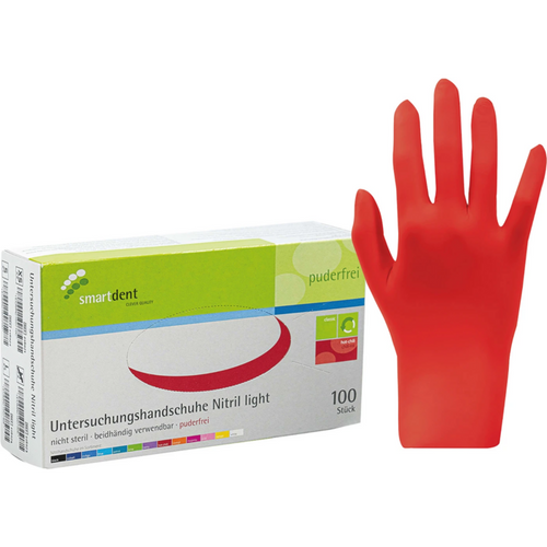 smart nitrilhansker light 100 stk. pudderfrie, chili, S