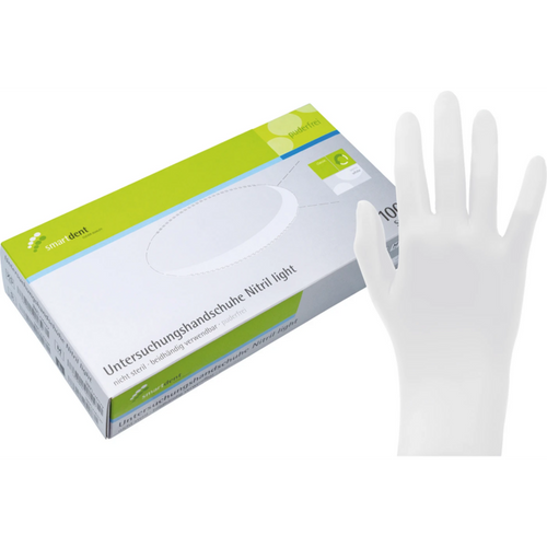 smart nitrilhansker light 100 stk. pudderfrie, hvite, M