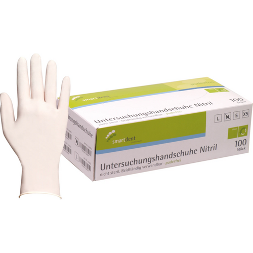 smart nitrilhansker Soft 100 stk. pudderfrie, hvite, M