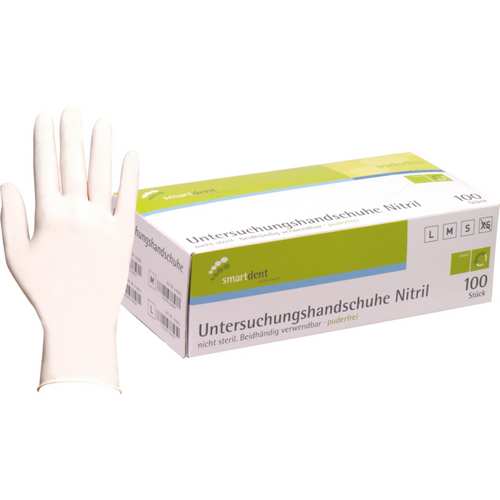 smart nitrilhansker Soft 100 stk. pudderfrie, hvite, XS