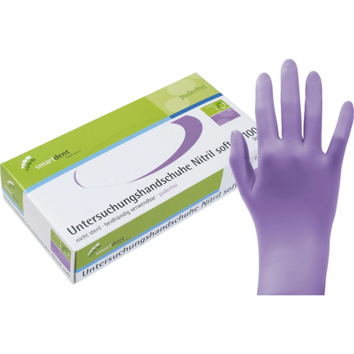 smart nitrilhansker Soft PF 100 stk. pudderfrie, lilla, S