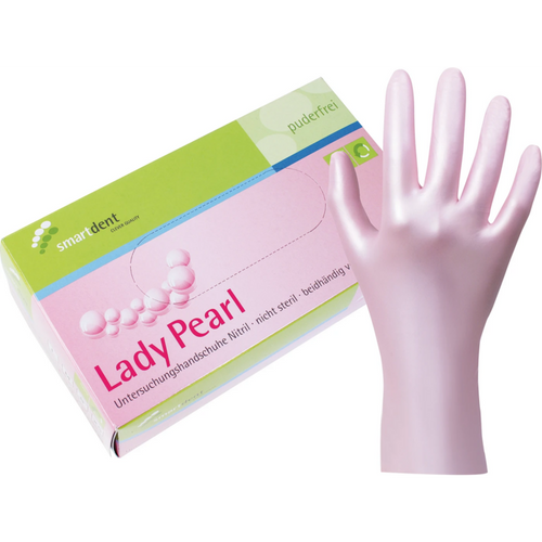 smart Lady Pearl nitrilhansker 100 stk. pudderfrie, perlemorrosa, XS