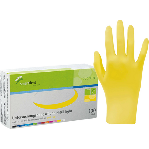smart nitrilhansker light 100 stk. pudderfrie, sitron, M