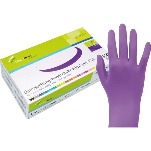 smart nitrilhansker Soft PF 100 stk., pudderfrie, mørkelilla, L