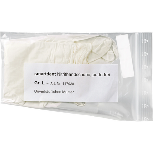 smart nitrilhansker Soft prøve 1 par pudderfrie, hvite, L