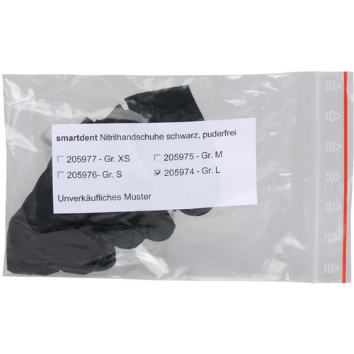 smart nitrilhansker Soft PF prøve 1 par pudderfrie, svarte, L