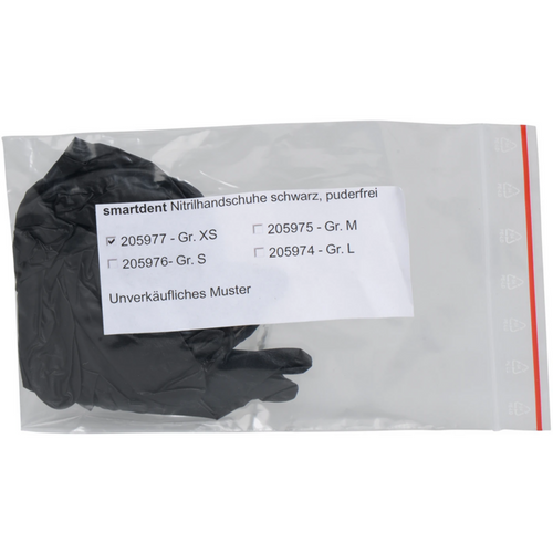 smart nitrilhansker Soft PF prøve 1 par pudderfrie, svarte, XS
