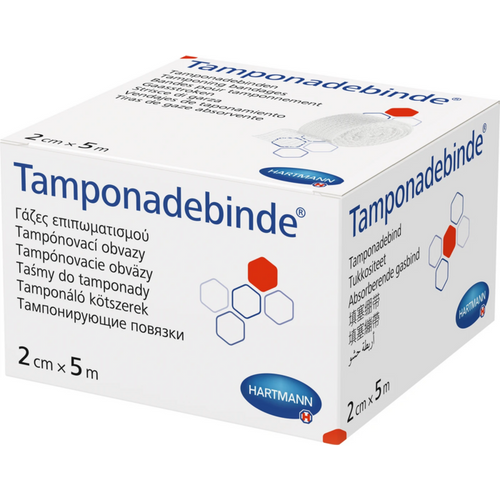 Tamponadebandasje 5 m lang, 2 cm bred