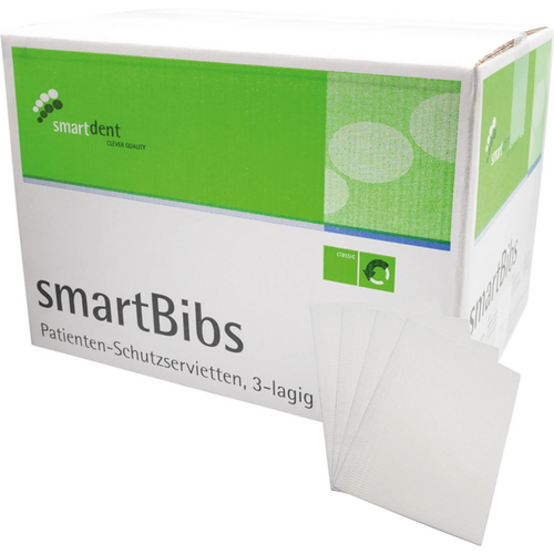 smartBibs kartong 500 stykk hvit