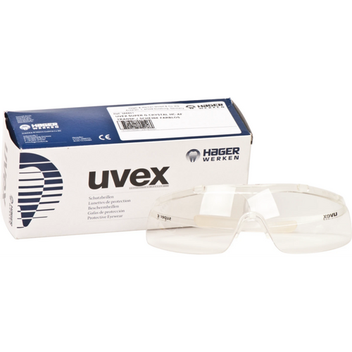 Hager iSpec beskyttelsesbrille Super Lite Fit krystallramme, klar linse, UV-område 2-1.2