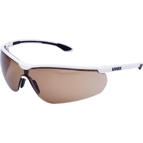 Hager iSpec beskyttelsesbrille Comfort Fit briller, innfatning hvit/svart, brunt glass