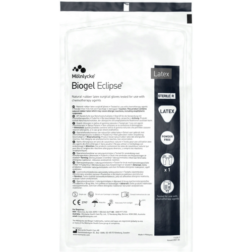 Biogel Eclipse 50 x 4 Stk. pudderfrie, lett gjennomsiktige, størrelse 8