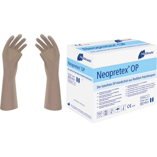 Neopretex OP 50 par pudderfrie, brune, størrelse 8,5