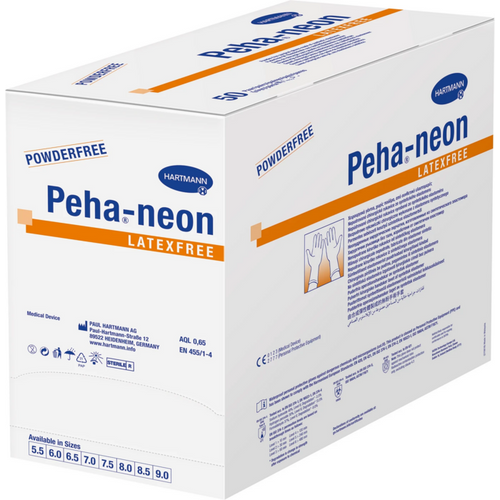 Peha-neon latexfree 50 par pudderfrie, brune, størrelse 9