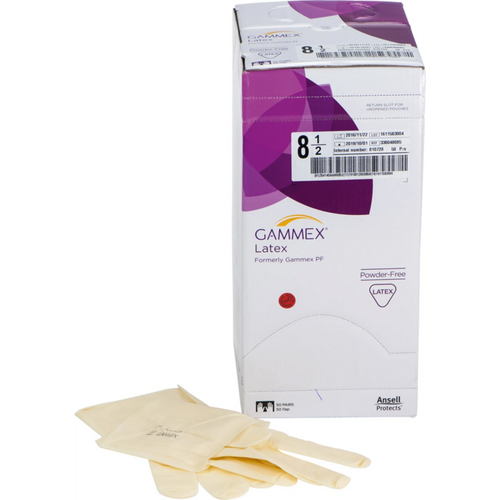 Gammex Latex 50 par pudderfrie, natur, størrelse 8,5