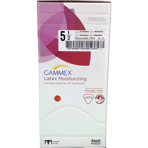 Gammex Latex Moisturizer 50 par pudderfrie, natur, størrelse 5.5