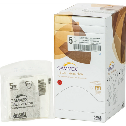 Gammex Latex Sensitive 50 par pudderfrie, brune, størrelse 5,5