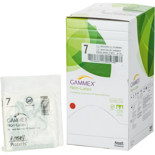 Gammex Non-Latex 50 par pudderfrie, grønne, størrelse 7