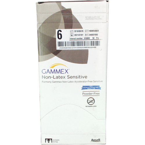 Gammex Non-Latex Sensitive 50 par pudderfrie, natur, størrelse 6