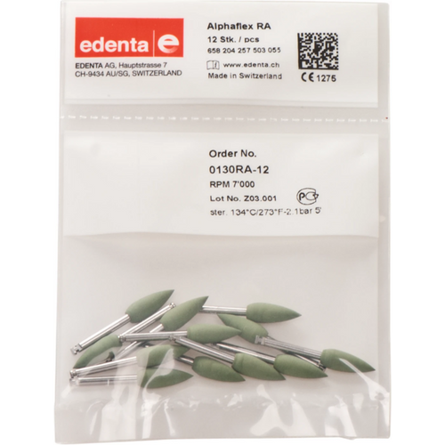 Alphaflex 12 stk grønn, RA, figur 257, 14 mm, ISO 055