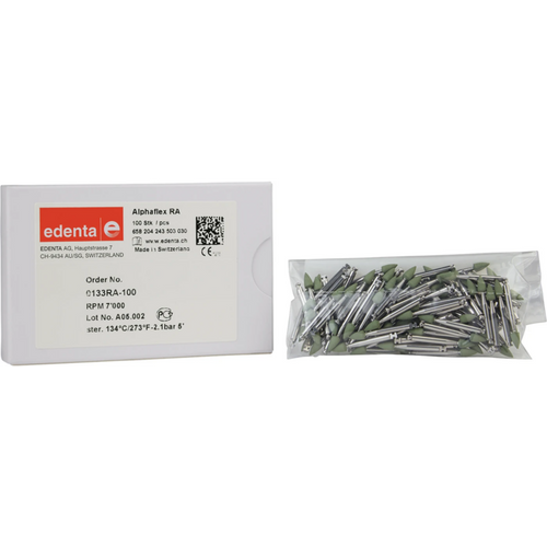 Alphaflex 100 stk. grønn, RA, fasong 243, 6 mm, ISO 030