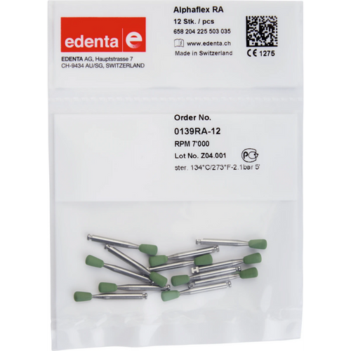 Alphaflex 12 stk grønn, RA, fasong 225, 6 mm, ISO 035