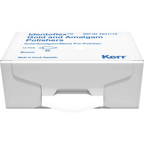 Identoflex gull/amalgam/edelmetall 12 stk. brun, RA, flammeform, 10,2 mm, Ø 5 mm