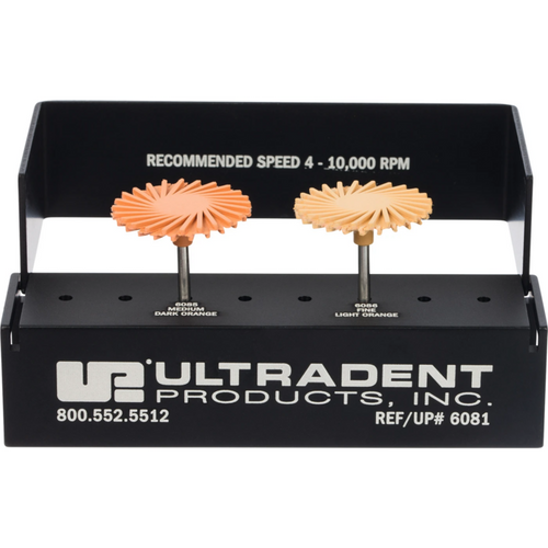 Jiffy Universal Natural polerer ekstraoralt poleringssett 2 stk (1 medium, 1 fin), RA, 26 mm, 1 aluminiumsblokk